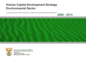 Human Capital Development Strategy Environmental Sector 2009