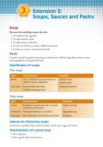 Chapter 3 Extension 2 (Soups, Sauces and Pastry)