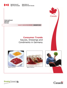 Sauces, Dressings and Condiments in Germany