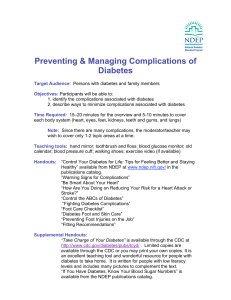 Preventing & Managing Complications of Diabetes