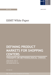 Defining product markets for shopping centers