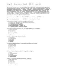 Biology 253 Human Anatomy Exam III Fall 2014 page 1 of 8