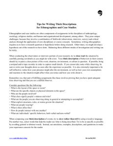 Tips for Writing Thick Descriptions for Ethnographies and Case