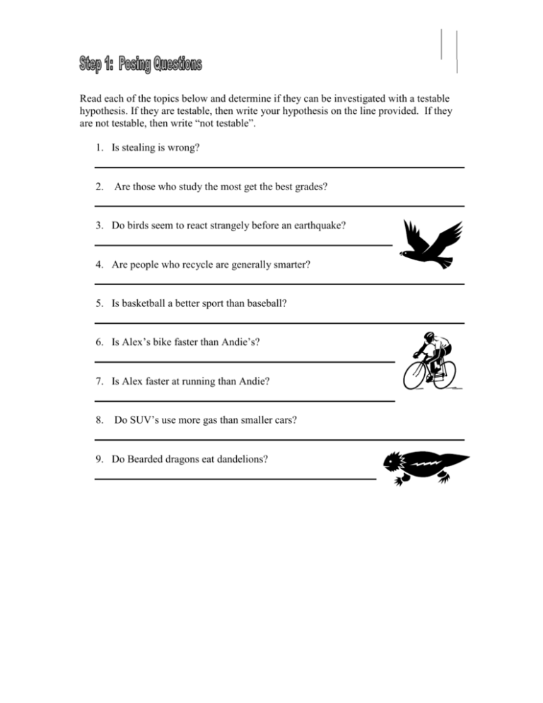 Scientific Method Worksheet: Hypothesis & Variables