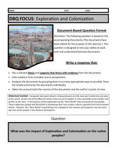 DBQ FOCUS: Exploration and Colonization