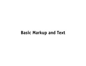 HTML – Basic Markup and Text