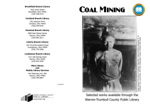 Coal Mining - Warren-Trumbull County Public Library