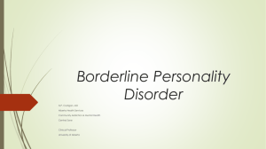 Dr Costigan Borderline Personality Disorder 2014