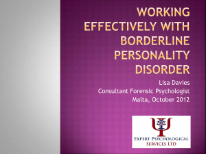 Working Effectively with Borderline Personality Disorder
