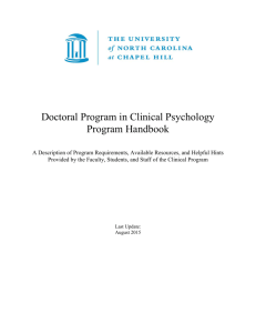 Doctoral Program in Clinical Psychology Program Handbook