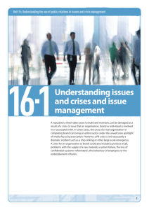 Understanding issues and crises and issue management