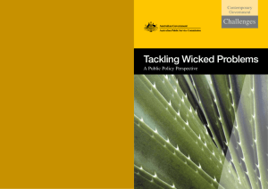 Tackling Wicked Problems - a public policy