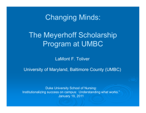 The Meyerhoff Scholarship Program at UMBC