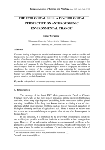 the ecological self: a psychological perspective on anthropogenic