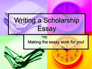 Writing a Scholarship Essay