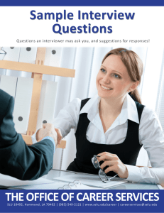Sample Interview Questions - Southeastern Louisiana University