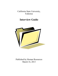 Interview Guide - Human Resources, Diversity and Inclusion