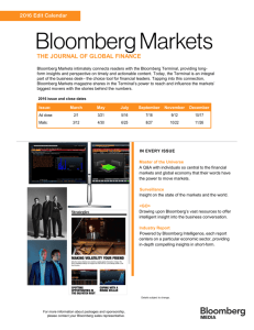 Bloomberg Markets editorial calendar
