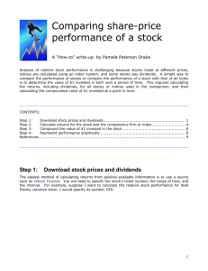 Comparing share price performance of a stock - it