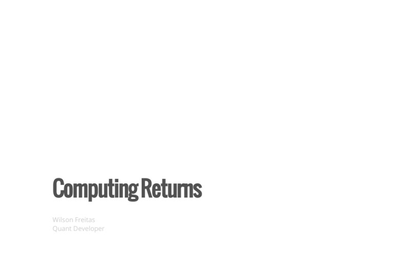 Computing Returns