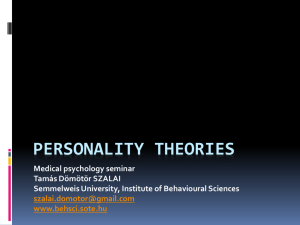 personality theories - Institute of Behavioural Sciences