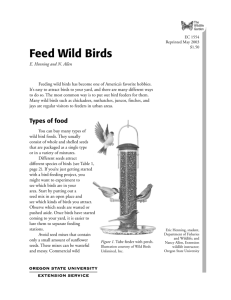 Feed Wild Birds, EC 1554 - OSU Extension Catalog