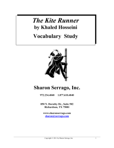 The Kite Runner - Sharon Serrago Test Prep