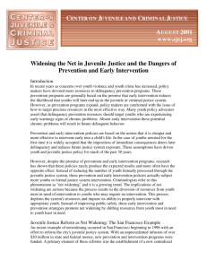 Widening the Net in Juvenile Justice and the Dangers of Prevention