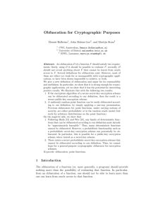 Obfuscation for Cryptographic Purposes