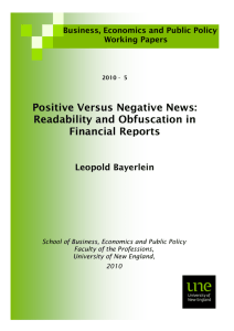 Positive Versus Negative News: Readability and Obfuscation in