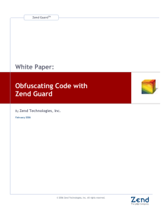 Obfuscating Code with Zend Guard