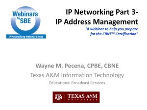 The IP Address - Society of Broadcast Engineers