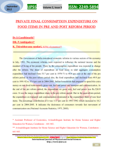 DETERMINANTS OF CONSUMPTION EXPENDITURE IN THE PRE