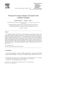 Financial leverage changes associated with corporate mergers