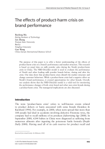 The effects of product-harm crisis on brand performance