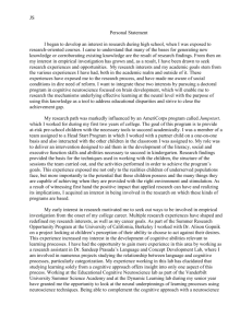 JS Personal Statement I began to develop an interest in research