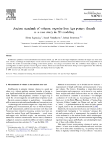 Ancient standards of volume: negevite Iron Age pottery (Israel) as a