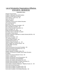 List of Scholarship Organizations (Effective 07/01/2015