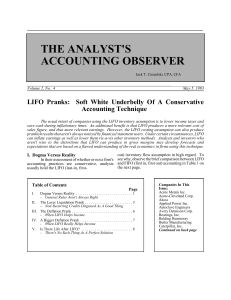 LIFO Pranks - The Analyst's Accounting Observer
