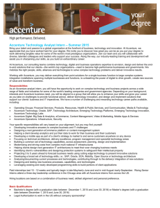 Accenture Technology Analyst Intern – Summer 2015
