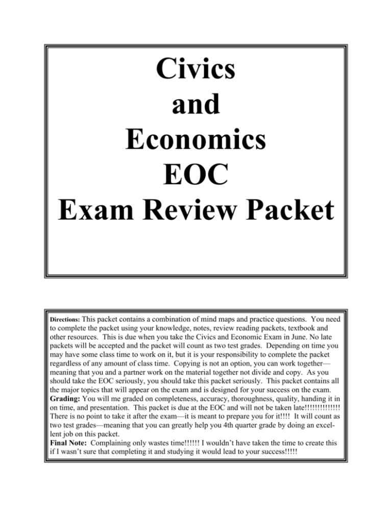 Civics and Economics EOC Exam Review Packet