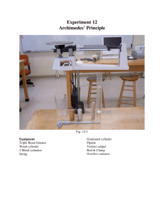 Experiment 12 Archimedes' Principle