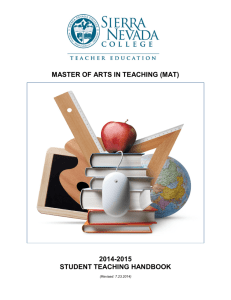 master of arts in teaching (mat) 2014-2015