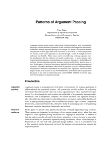 Patterns of Argument Passing - the Publication Asset Repository of