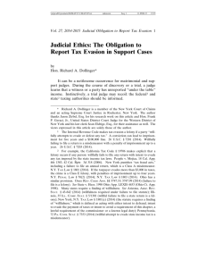 Judicial Ethics: The Obligation to Report Tax Evasion in Support