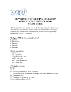 Department Of Nursing Education Medication Administration study