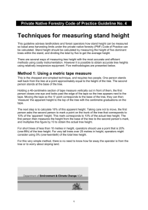 Techniques for measuring stand height