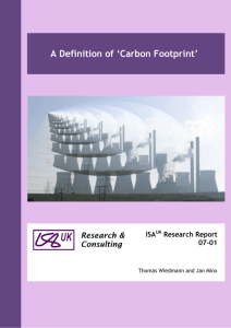 A Definition of 'Carbon Footprint' - Centre for Sustainability Accounting