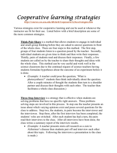 Cooperative learning strategies