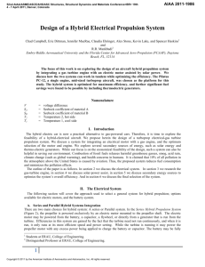 1 Design of a Hybrid Electrical Propulsion System